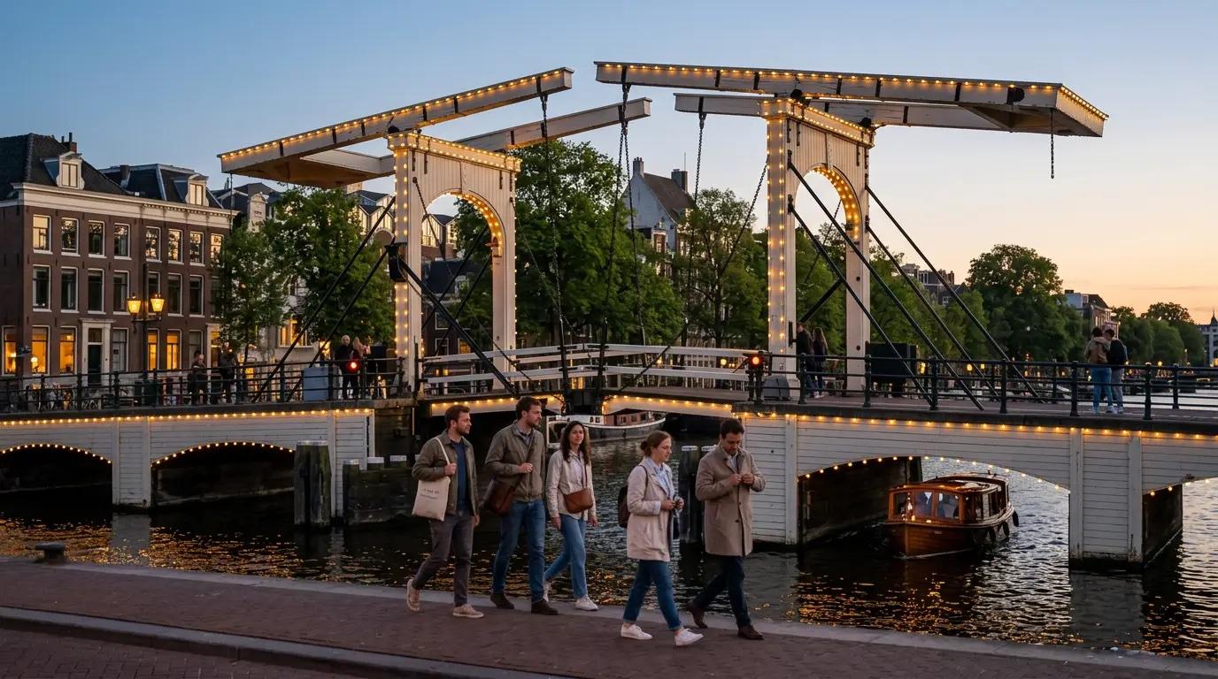 Amsterdam Night Walk: Lighting the Water
